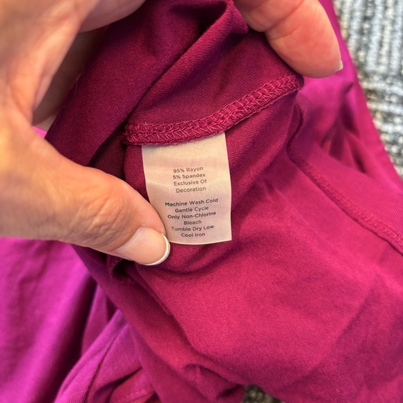 NWOT Talbots 2X Top Short Sleeve V-Neck Tie Pink - Picture 9 of 9
